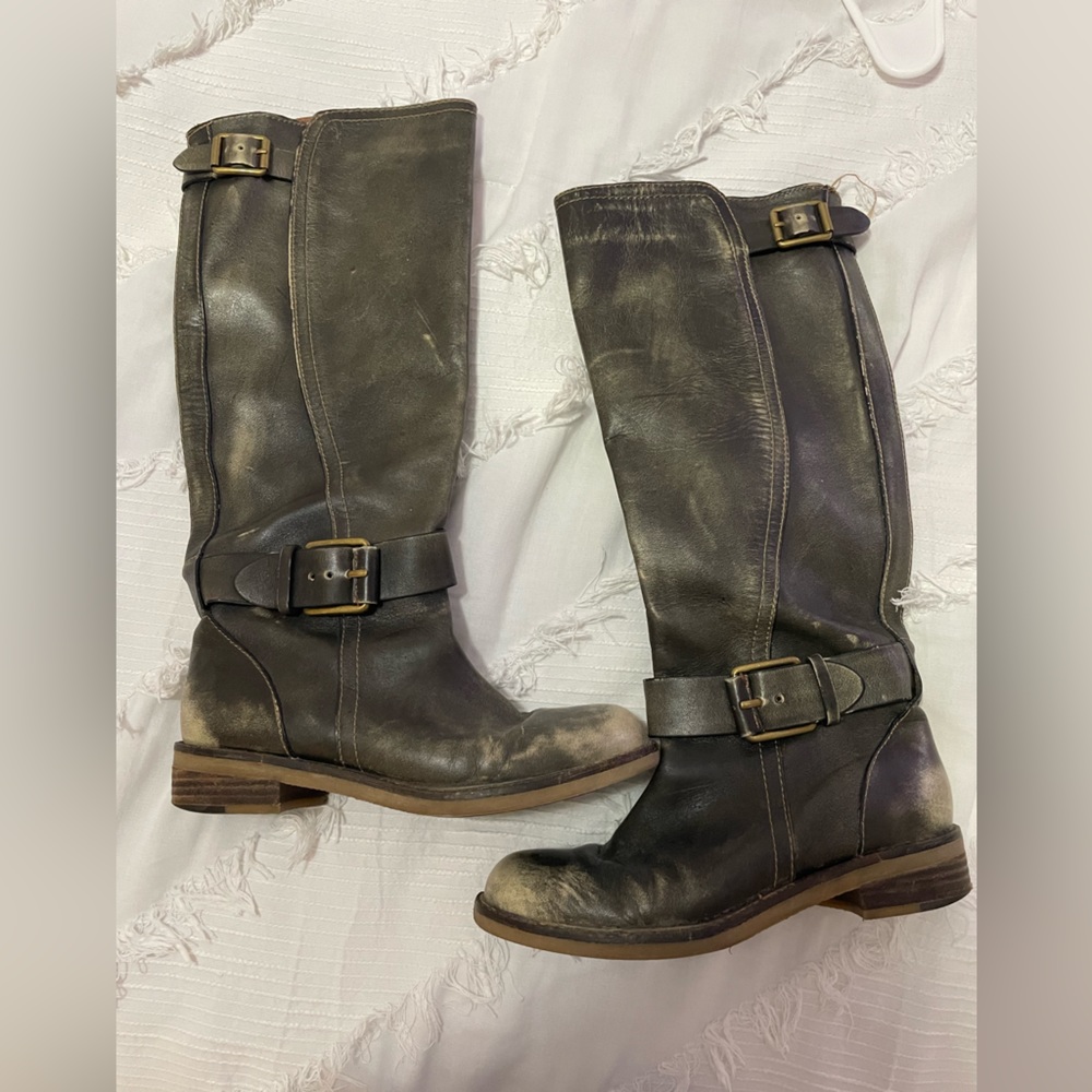 Lucky Brand Distressed Riding Boots
